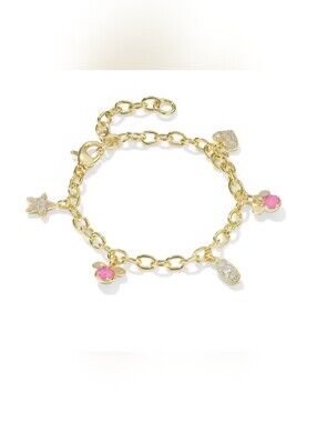Kendra Scott Disney Mickey/Minnie Charm Bracelet Gold NWT